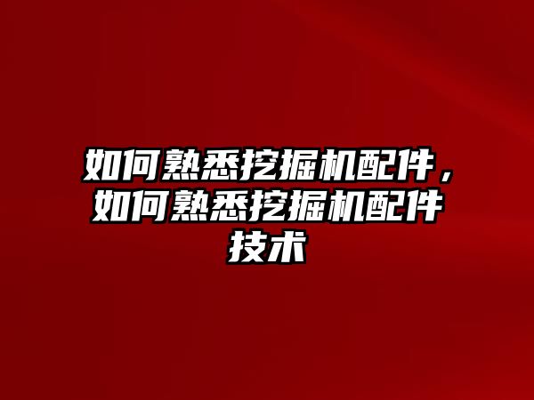 如何熟悉挖掘機配件，如何熟悉挖掘機配件技術(shù)