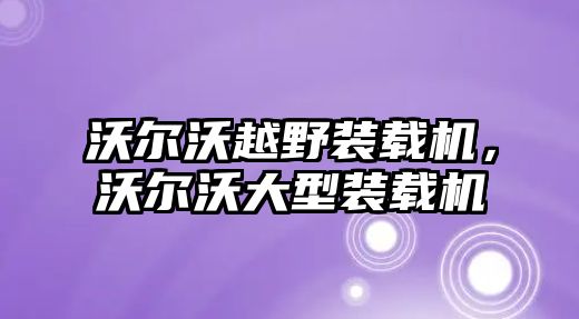 沃爾沃越野裝載機，沃爾沃大型裝載機