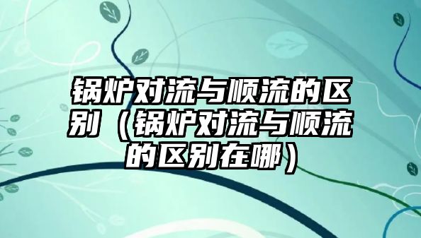 鍋爐對流與順流的區別（鍋爐對流與順流的區別在哪）