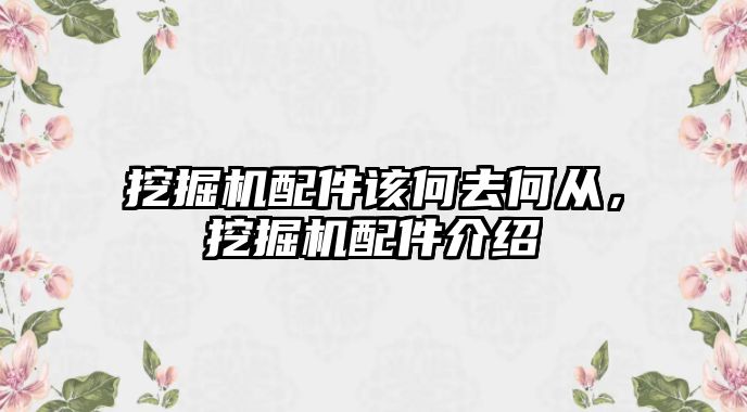 挖掘機配件該何去何從，挖掘機配件介紹