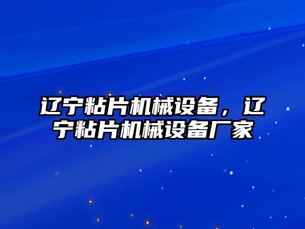 遼寧粘片機械設備，遼寧粘片機械設備廠家