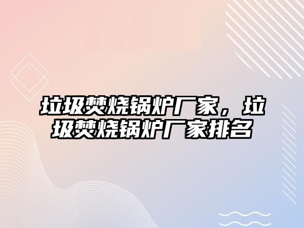 垃圾焚燒鍋爐廠家，垃圾焚燒鍋爐廠家排名