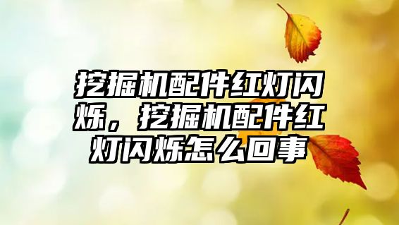 挖掘機配件紅燈閃爍，挖掘機配件紅燈閃爍怎么回事