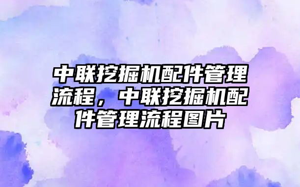 中聯(lián)挖掘機(jī)配件管理流程，中聯(lián)挖掘機(jī)配件管理流程圖片