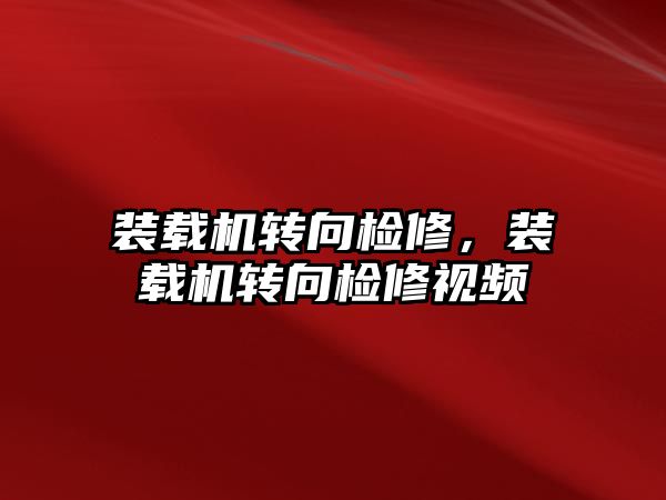 裝載機轉向檢修，裝載機轉向檢修視頻