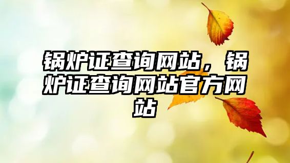 鍋爐證查詢網(wǎng)站，鍋爐證查詢網(wǎng)站官方網(wǎng)站