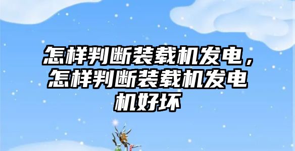 怎樣判斷裝載機發電，怎樣判斷裝載機發電機好壞