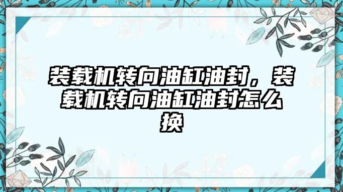 裝載機轉向油缸油封，裝載機轉向油缸油封怎么換