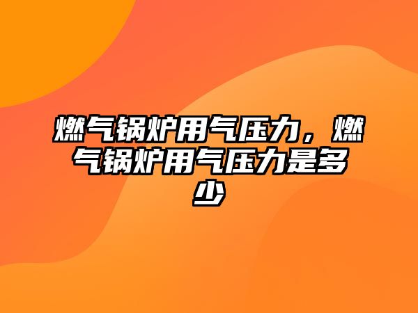 燃?xì)忮仩t用氣壓力，燃?xì)忮仩t用氣壓力是多少