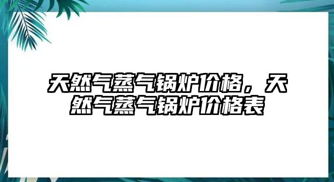 天然氣蒸氣鍋爐價格，天然氣蒸氣鍋爐價格表