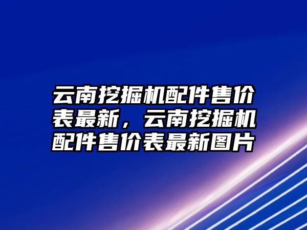 云南挖掘機配件售價表最新，云南挖掘機配件售價表最新圖片