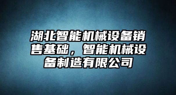 湖北智能機械設備銷售基礎，智能機械設備制造有限公司