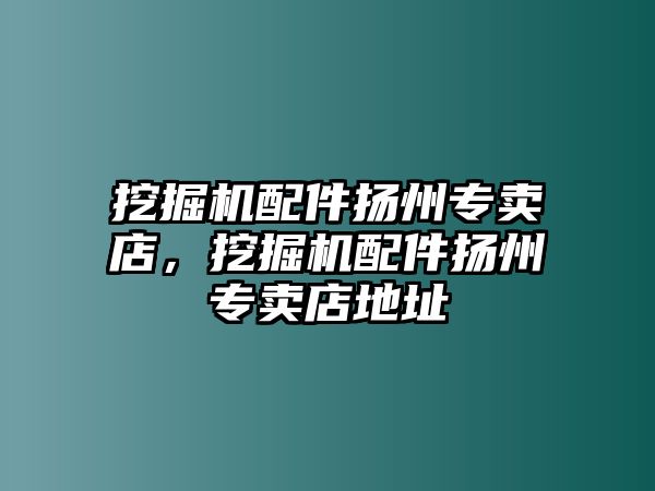 挖掘機配件揚州專賣店，挖掘機配件揚州專賣店地址