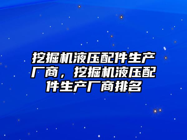 挖掘機液壓配件生產廠商，挖掘機液壓配件生產廠商排名