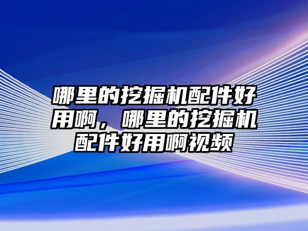 哪里的挖掘機配件好用啊，哪里的挖掘機配件好用啊視頻