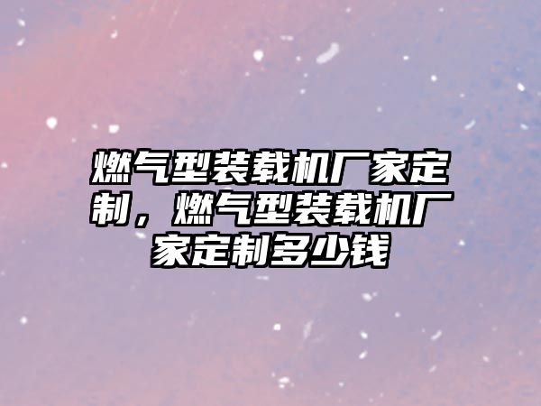 燃氣型裝載機廠家定制，燃氣型裝載機廠家定制多少錢