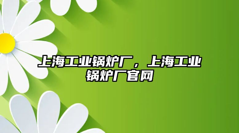 上海工業鍋爐廠，上海工業鍋爐廠官網