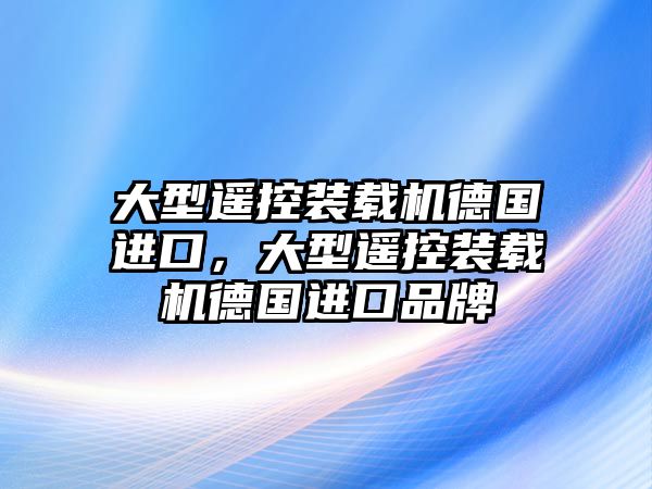 大型遙控裝載機德國進口，大型遙控裝載機德國進口品牌