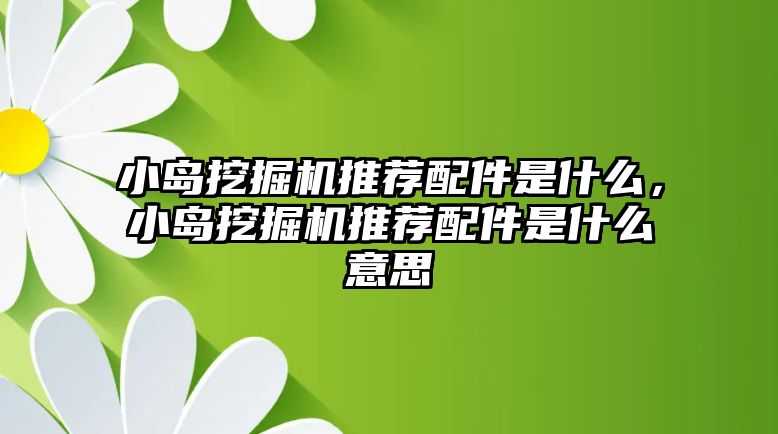 小島挖掘機推薦配件是什么，小島挖掘機推薦配件是什么意思