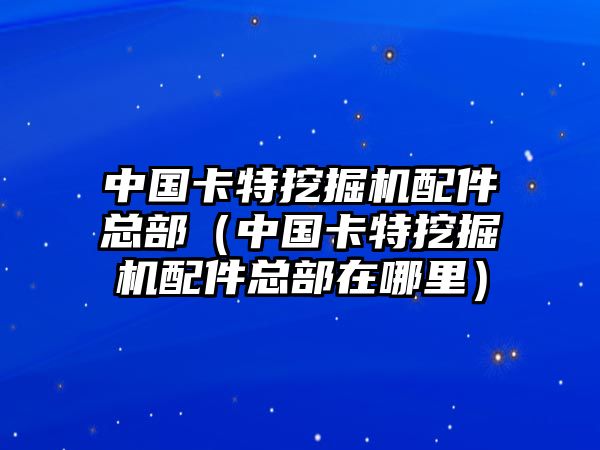 中國卡特挖掘機配件總部（中國卡特挖掘機配件總部在哪里）