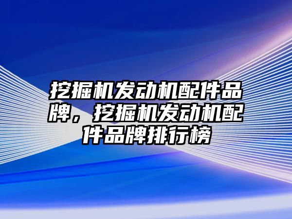 挖掘機發(fā)動機配件品牌，挖掘機發(fā)動機配件品牌排行榜