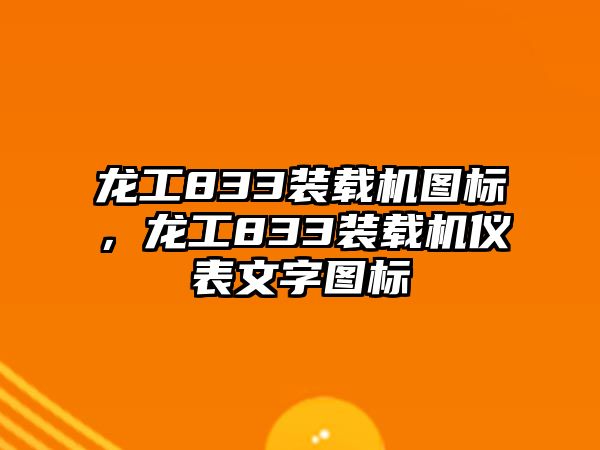 龍工833裝載機圖標，龍工833裝載機儀表文字圖標