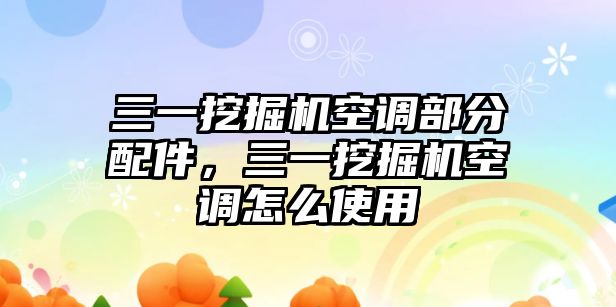 三一挖掘機空調部分配件，三一挖掘機空調怎么使用