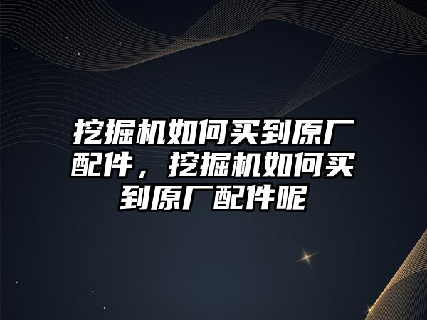 挖掘機(jī)如何買到原廠配件，挖掘機(jī)如何買到原廠配件呢