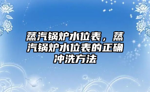 蒸汽鍋爐水位表，蒸汽鍋爐水位表的正確沖洗方法