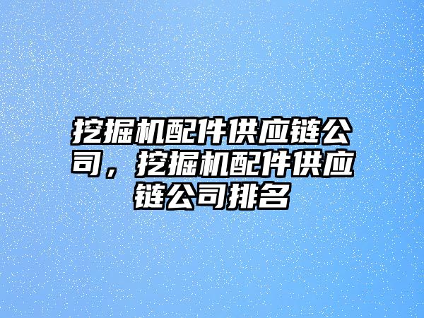 挖掘機配件供應鏈公司，挖掘機配件供應鏈公司排名