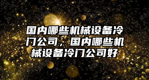 國(guó)內(nèi)哪些機(jī)械設(shè)備冷門(mén)公司，國(guó)內(nèi)哪些機(jī)械設(shè)備冷門(mén)公司好