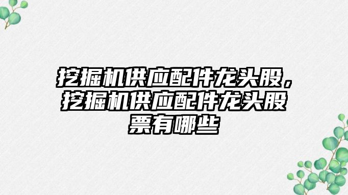 挖掘機供應配件龍頭股，挖掘機供應配件龍頭股票有哪些