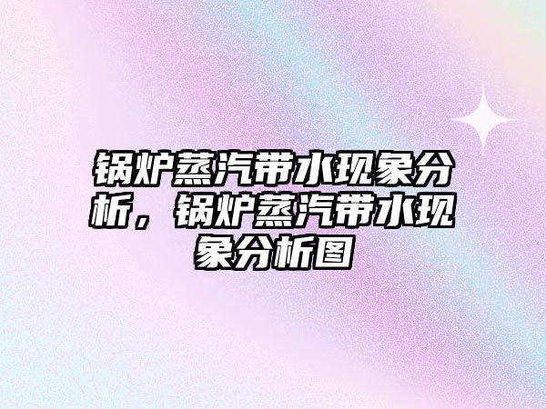 鍋爐蒸汽帶水現象分析，鍋爐蒸汽帶水現象分析圖