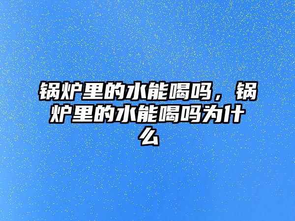 鍋爐里的水能喝嗎，鍋爐里的水能喝嗎為什么