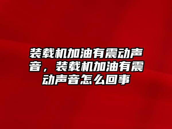 裝載機加油有震動聲音，裝載機加油有震動聲音怎么回事