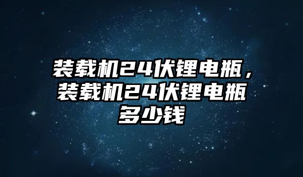 裝載機(jī)24伏鋰電瓶，裝載機(jī)24伏鋰電瓶多少錢