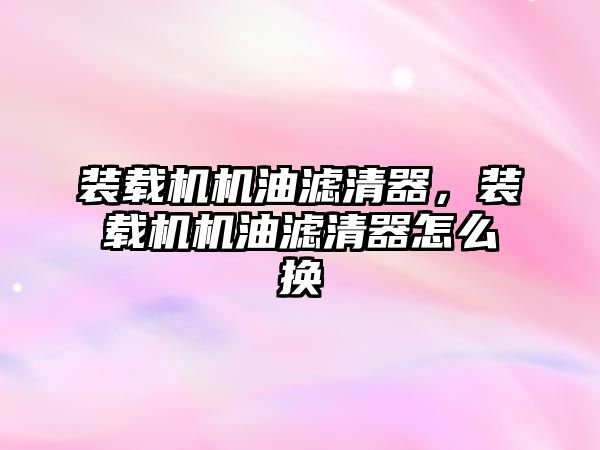 裝載機機油濾清器，裝載機機油濾清器怎么換