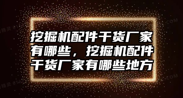 挖掘機(jī)配件干貨廠家有哪些，挖掘機(jī)配件干貨廠家有哪些地方