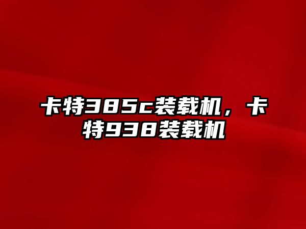 卡特385c裝載機，卡特938裝載機