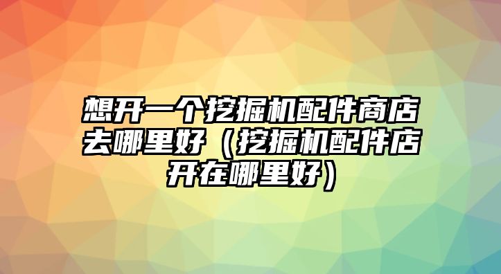 想開(kāi)一個(gè)挖掘機(jī)配件商店去哪里好（挖掘機(jī)配件店開(kāi)在哪里好）