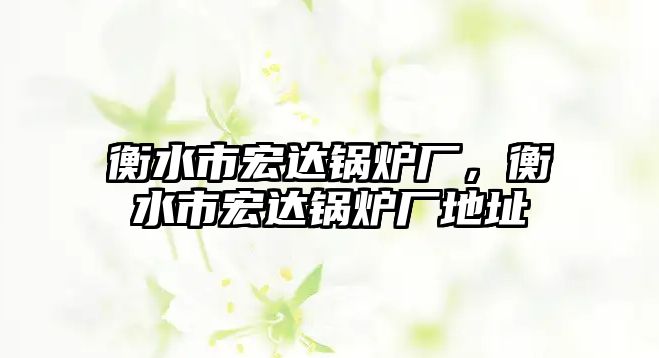 衡水市宏達(dá)鍋爐廠(chǎng)，衡水市宏達(dá)鍋爐廠(chǎng)地址