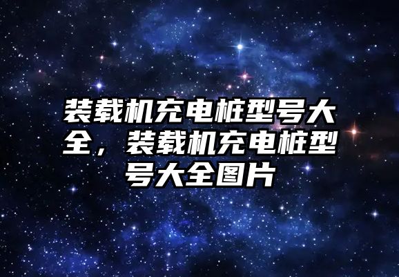 裝載機充電樁型號大全，裝載機充電樁型號大全圖片