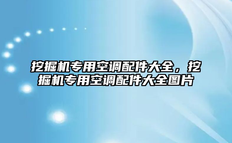 挖掘機專用空調配件大全，挖掘機專用空調配件大全圖片