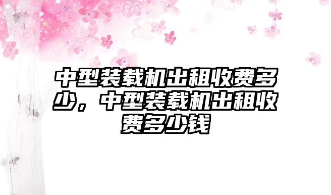 中型裝載機(jī)出租收費(fèi)多少，中型裝載機(jī)出租收費(fèi)多少錢