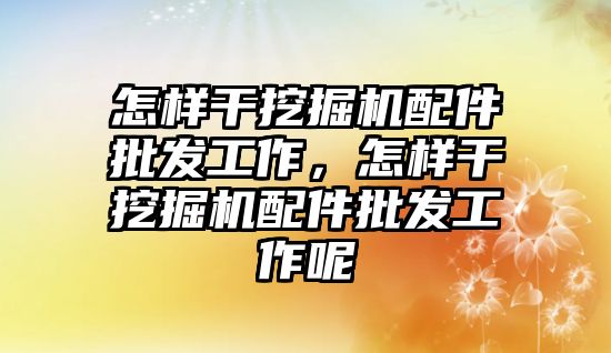 怎樣干挖掘機配件批發工作，怎樣干挖掘機配件批發工作呢