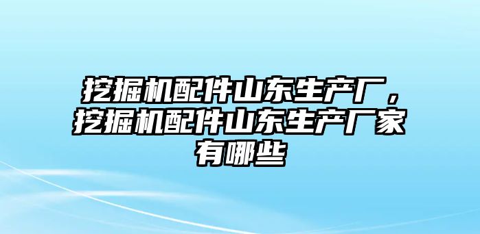 挖掘機配件山東生產廠，挖掘機配件山東生產廠家有哪些