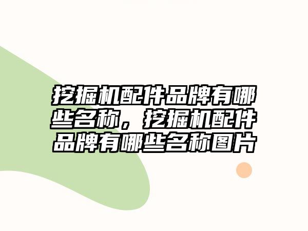 挖掘機配件品牌有哪些名稱，挖掘機配件品牌有哪些名稱圖片