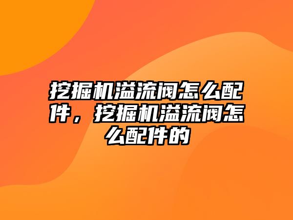 挖掘機溢流閥怎么配件，挖掘機溢流閥怎么配件的