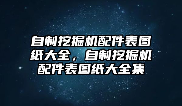 自制挖掘機(jī)配件表圖紙大全，自制挖掘機(jī)配件表圖紙大全集