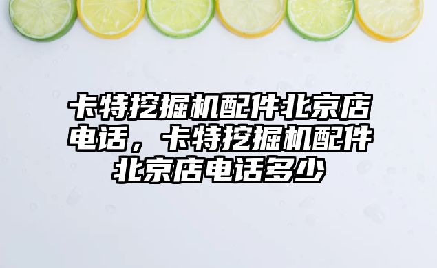 卡特挖掘機配件北京店電話，卡特挖掘機配件北京店電話多少